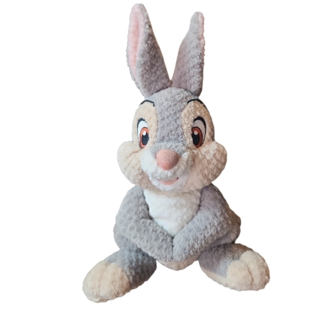 DISNEY | Weighted Bottom Thumper Bunny Rabbit Gray White Bambi Quilted Plush Toy